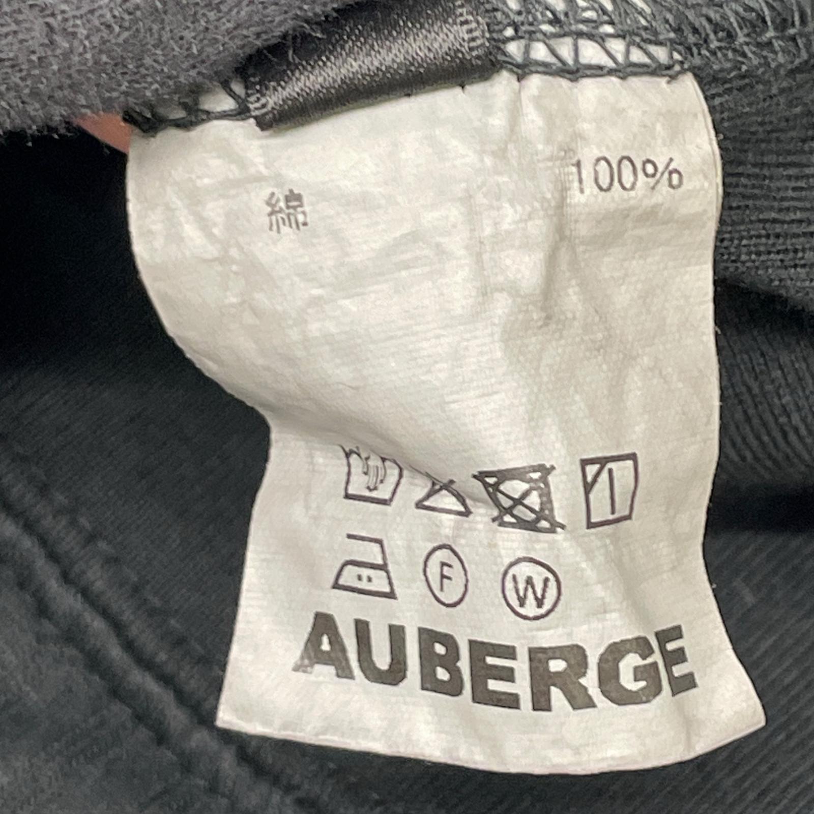 AUBERGE オーベルジュ グリーン Vガゼット コットン ストライプ Tシャツ トップス