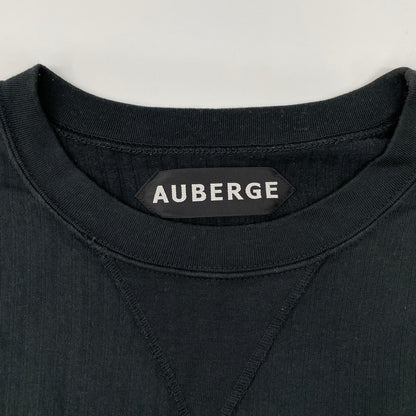 AUBERGE オーベルジュ グリーン Vガゼット コットン ストライプ Tシャツ トップス