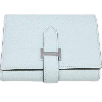 HERMES エルメス G刻印 エプソン ヴェールペパーミント ベアンコンパクト 3つ折り 財布 三つ折り財布（小銭入れあり）