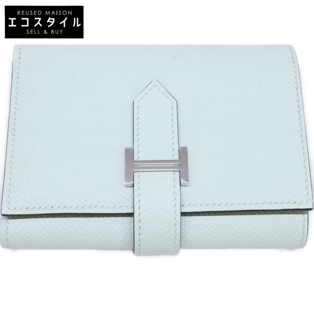 HERMES エルメス G刻印 エプソン ヴェールペパーミント ベアンコンパクト 3つ折り 財布 三つ折り財布（小銭入れあり）