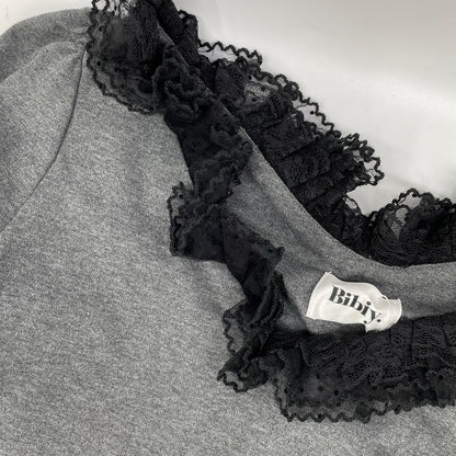 Bibiy ビビィ B60-TS139 グレー CHIA LACE LONG TEE トップス