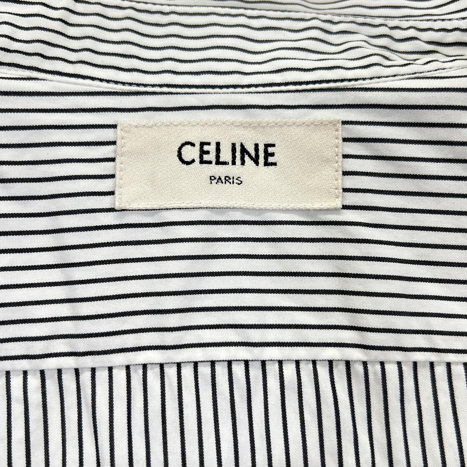 CELINE セリーヌ 2C211030F ホワイト エディ期 コットン シャツ ブラウス トップス
