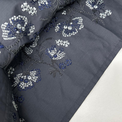 SunaUna スーナウーナ 545-56018 ブルーグレー コットン混 フラワー刺繍 ワンピース ワンピース