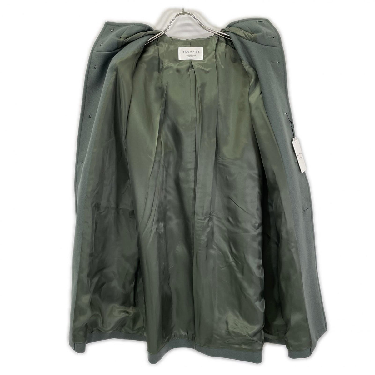 MACPHEE 12-08-24-08302 Green light melton hooded coat Coat