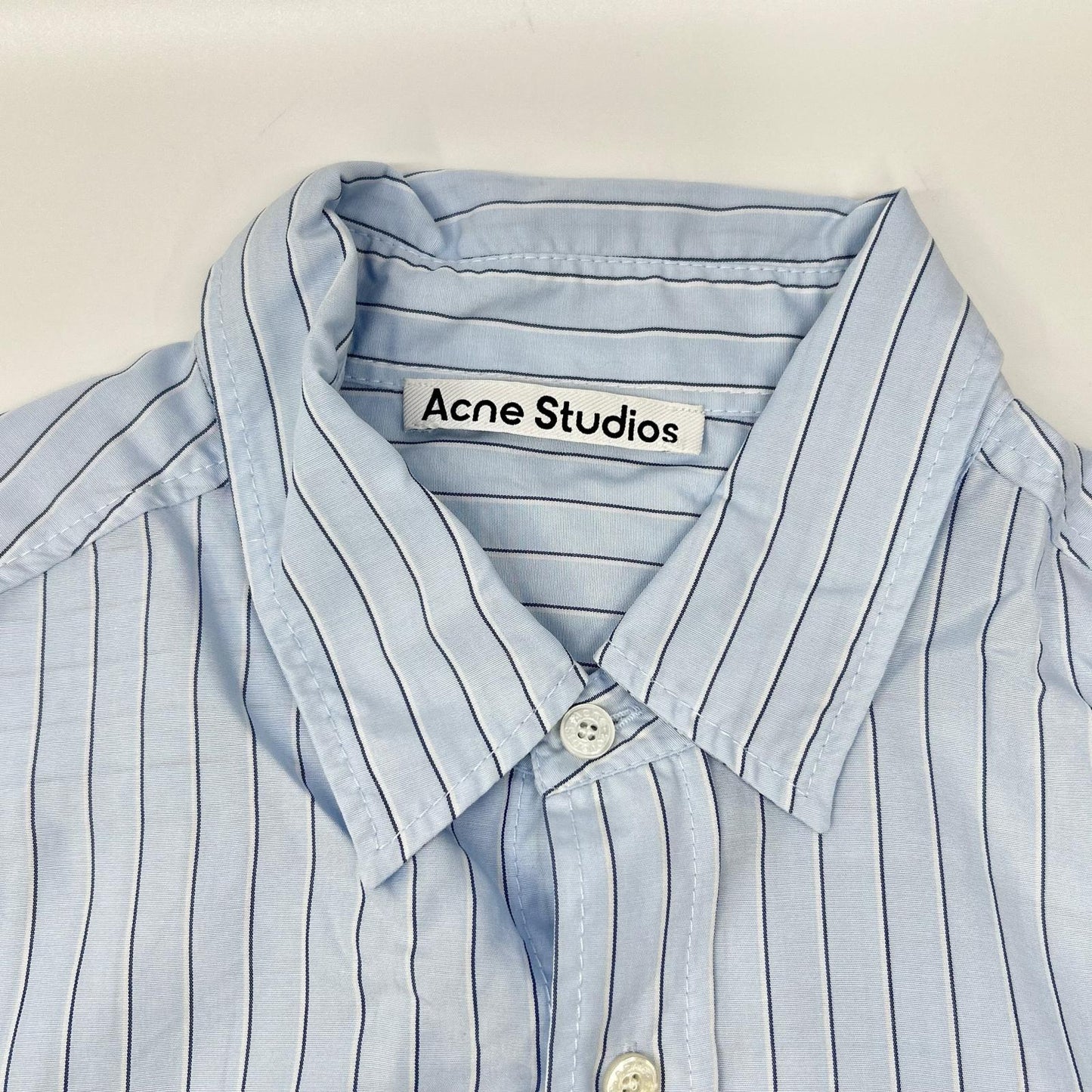 ACNE STUDIOS アクネ ストゥディオズ RW-MN-SHIR000033 ブルー ストライプボタンアップシャツ トップス