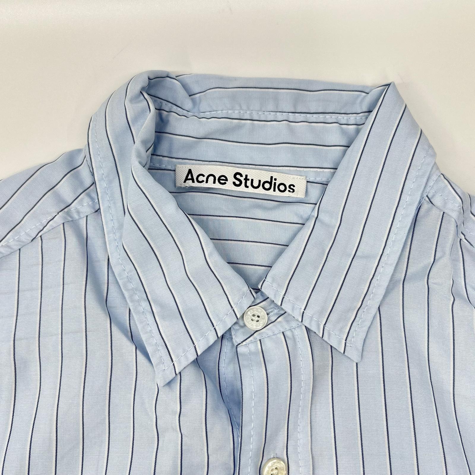 ACNE STUDIOS アクネ ストゥディオズ RW-MN-SHIR000033 ブルー ストライプボタンアップシャツ トップス