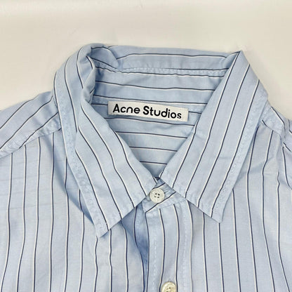 ACNE STUDIOS アクネ ストゥディオズ RW-MN-SHIR000033 ブルー ストライプボタンアップシャツ トップス