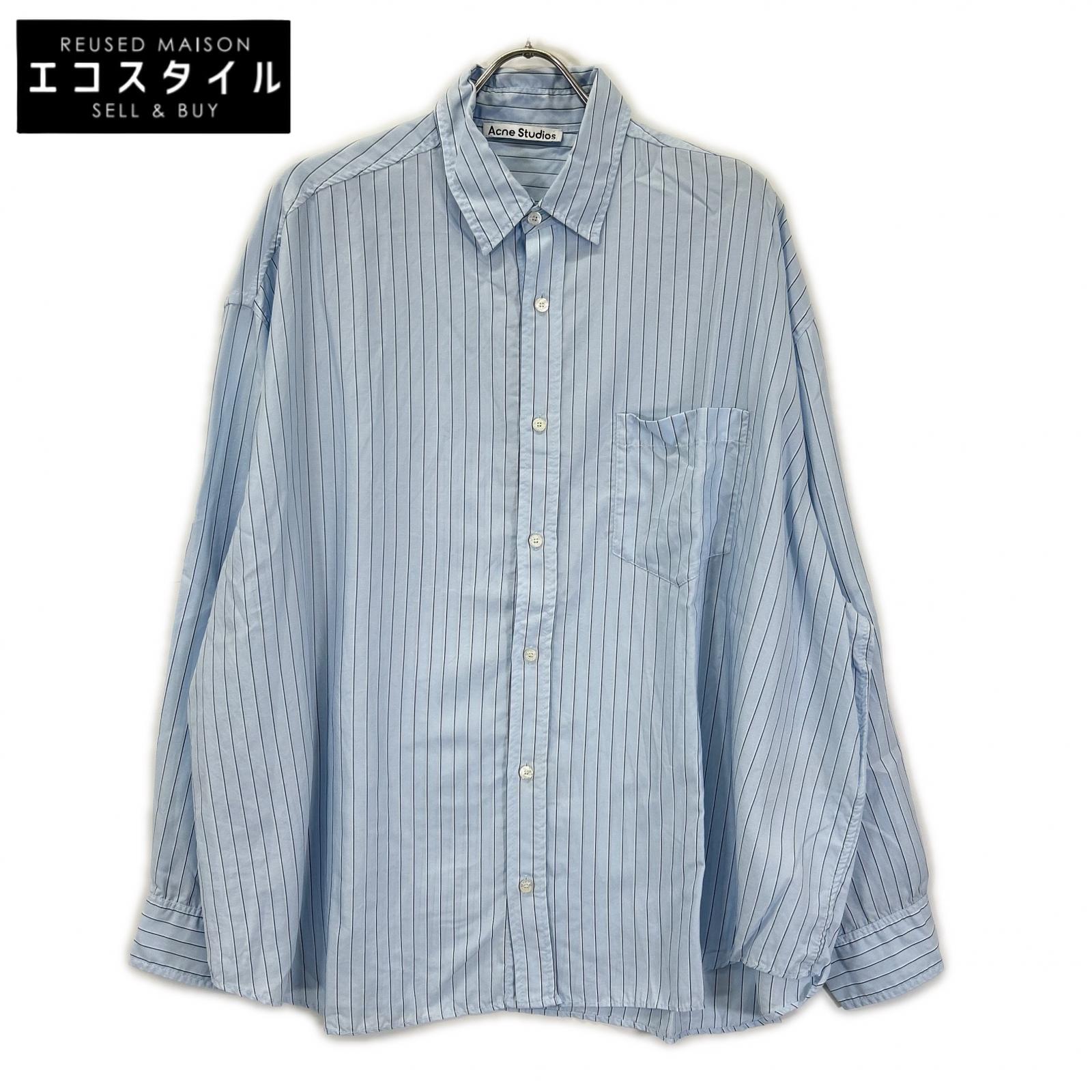ACNE STUDIOS アクネ ストゥディオズ RW-MN-SHIR000033 ブルー ストライプボタンアップシャツ トップス