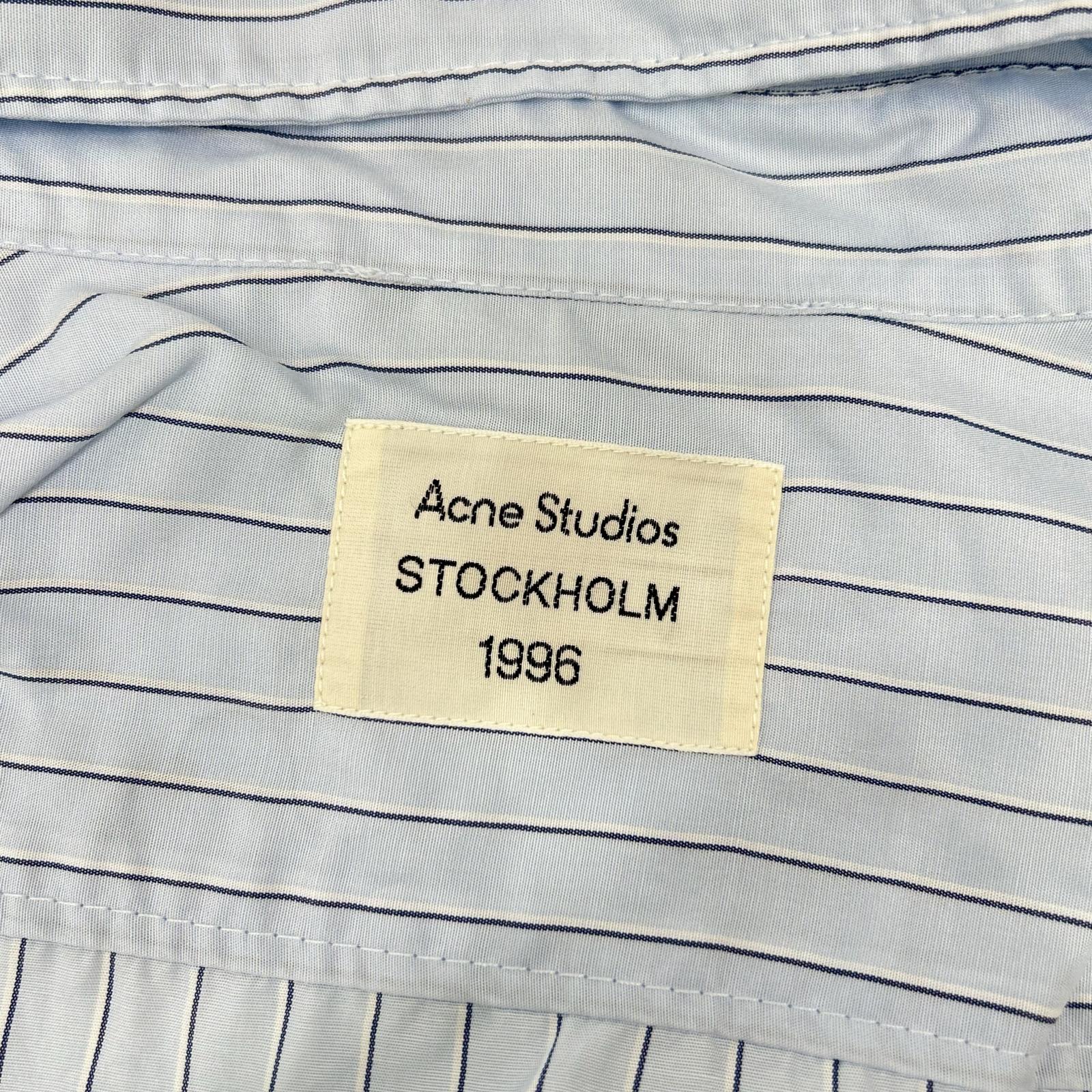 ACNE STUDIOS アクネ ストゥディオズ RW-MN-SHIR000033 ブルー ストライプボタンアップシャツ トップス