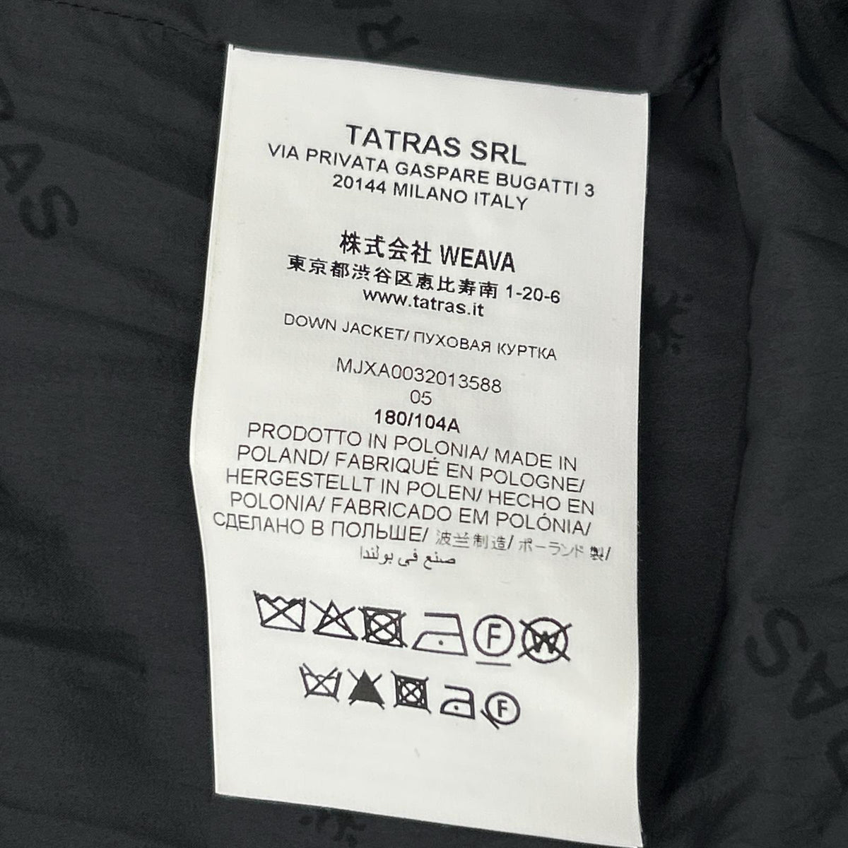 TATRAS Tatras MJXA0032013588 Black Domiziano down coat jacket