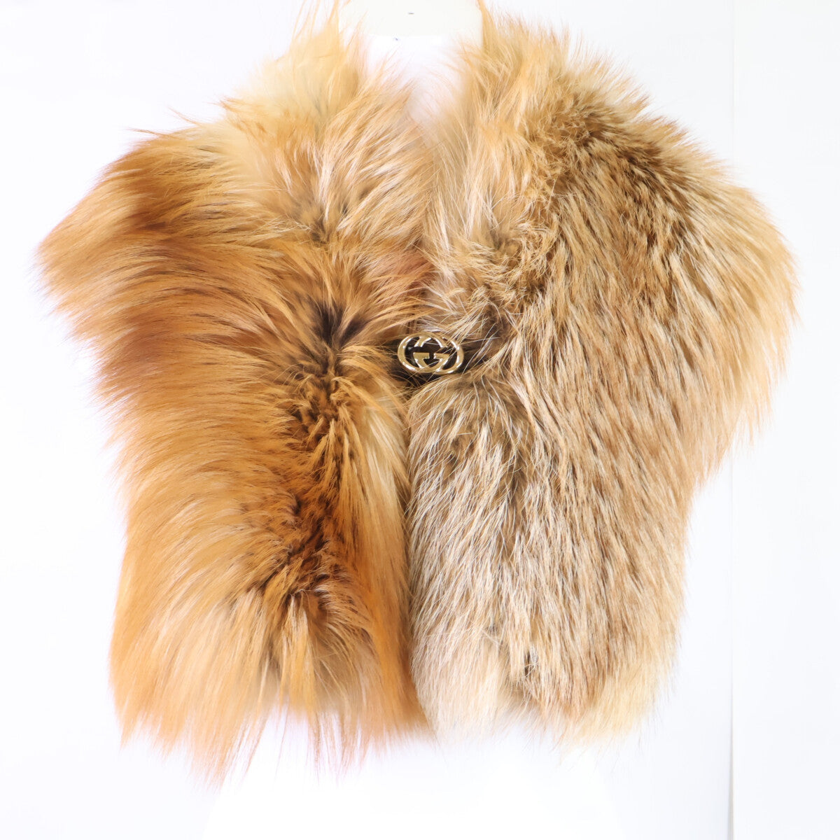 GUCCI グッチ 【美品/国内正規】166008.XP155 GG金具 フォックスファー ティペット マフラー