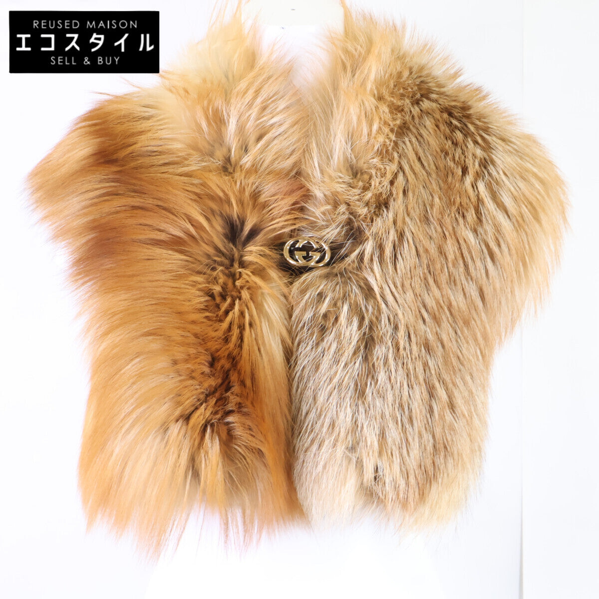 GUCCI グッチ 【美品/国内正規】166008.XP155 GG金具 フォックスファー ティペット マフラー