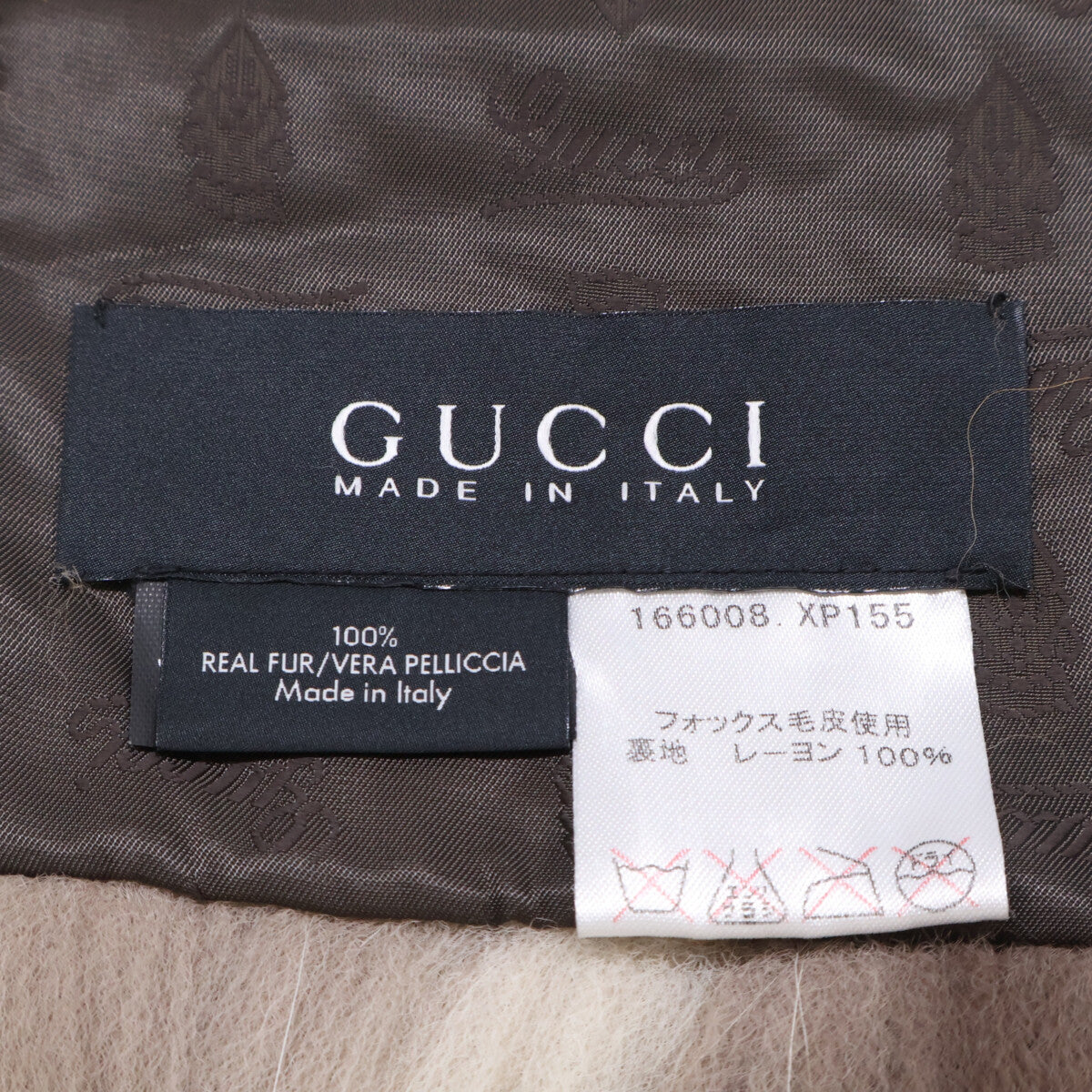 GUCCI グッチ 【美品/国内正規】166008.XP155 GG金具 フォックスファー ティペット マフラー