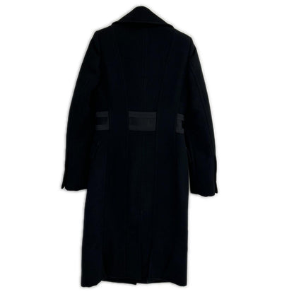 GUCCI グッチ 135203 Z1053 ブラック ウールアンゴラ 切り替えデザイン ロングコート コート
