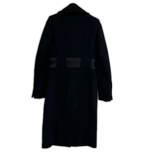 GUCCI グッチ 135203 Z1053 ブラック ウールアンゴラ 切り替えデザイン ロングコート コート