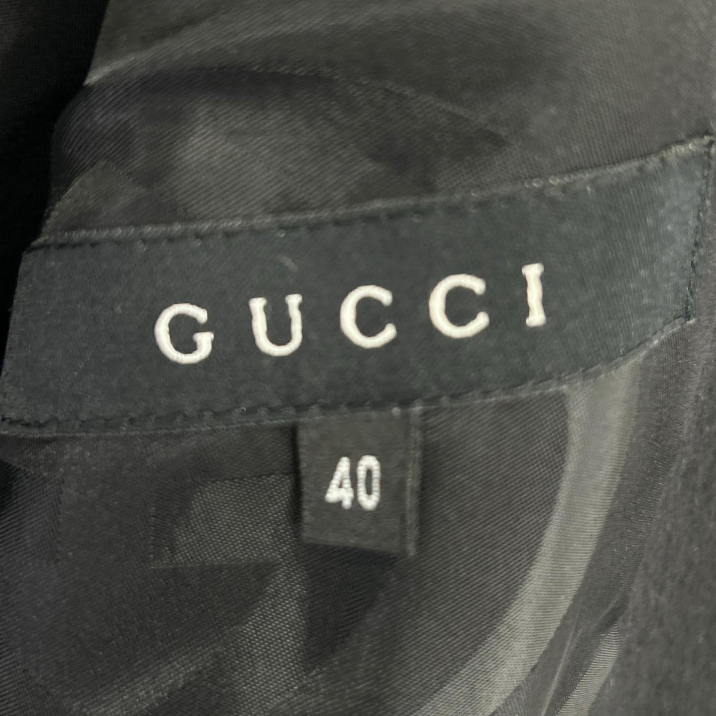 GUCCI グッチ 135203 Z1053 ブラック ウールアンゴラ 切り替えデザイン ロングコート コート