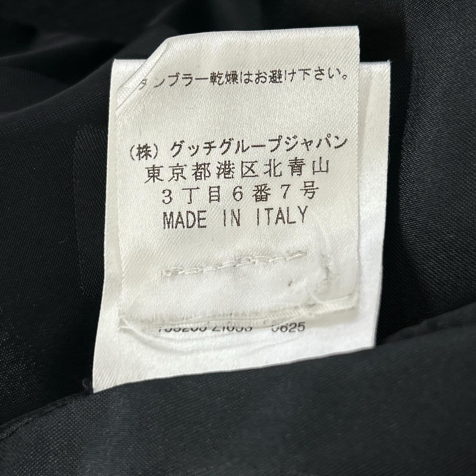 GUCCI グッチ 135203 Z1053 ブラック ウールアンゴラ 切り替えデザイン ロングコート コート