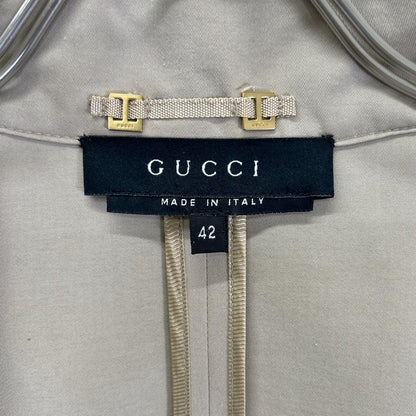 GUCCI グッチ 118107 ZF073 トム・フォード期 アイボリー ベルテッド ロングトレンチコート コート
