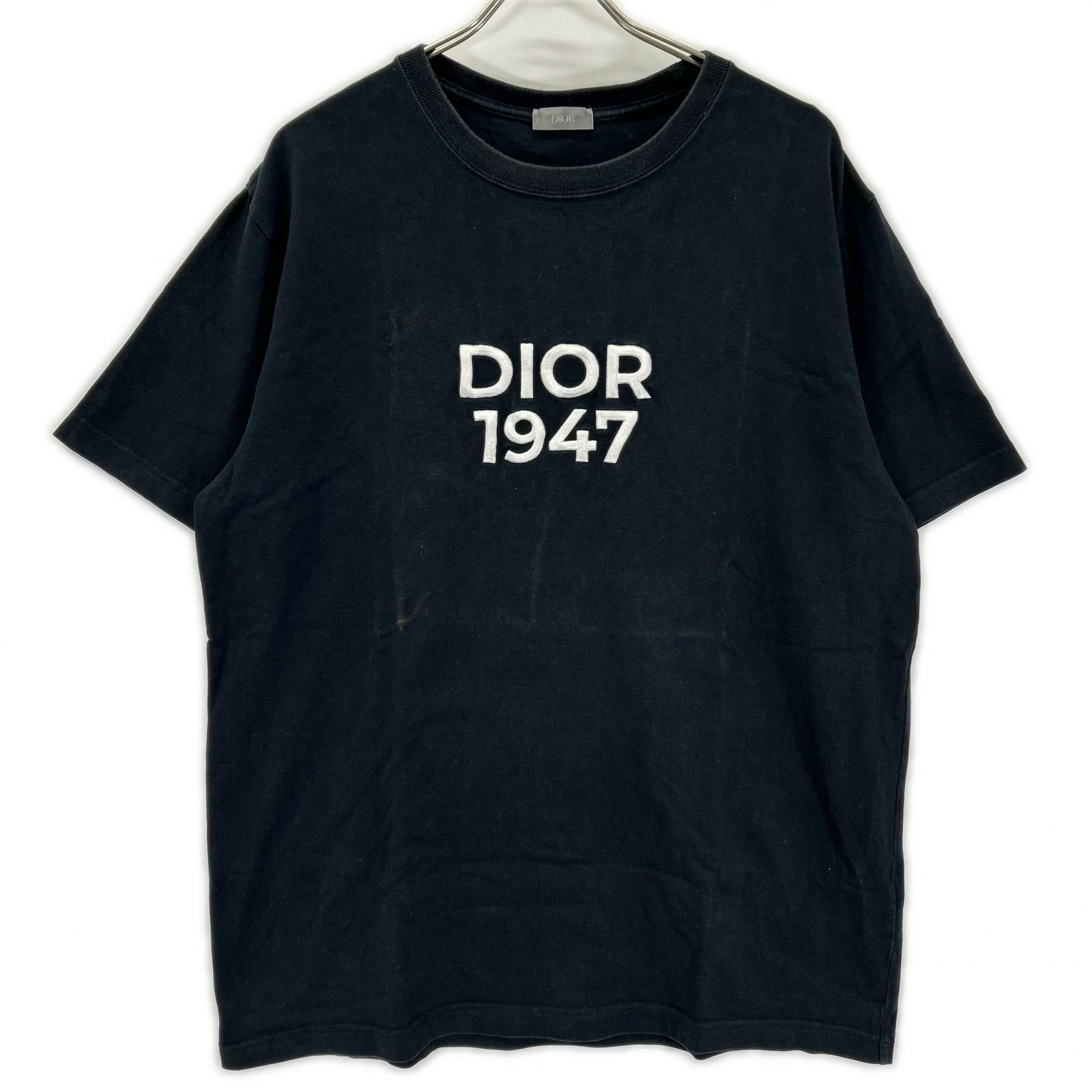 Dior HOMME ディオールオム 24SS 413J696F0554 ブラック コットン ロゴ Tシャツ トップス