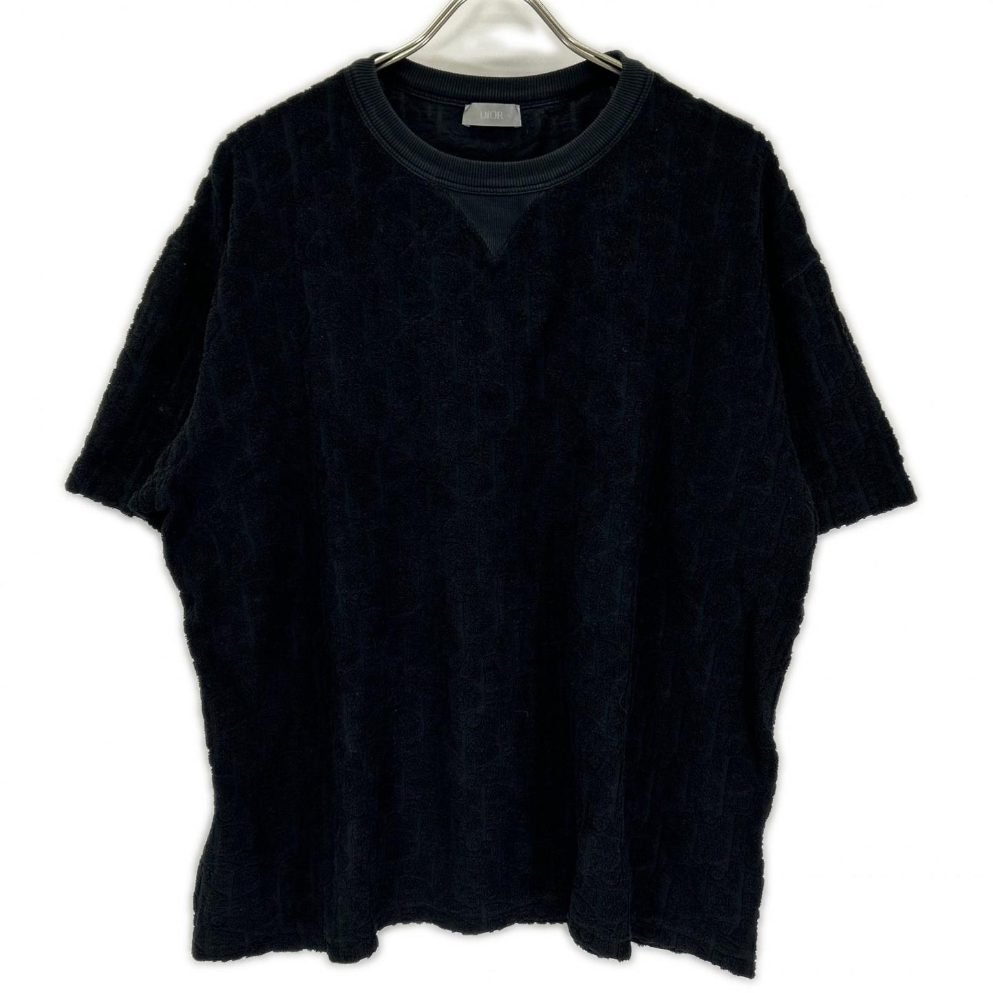 DIOR ディオール 21SS 113J692A0614 ブラック オブリーク パイル Tシャツ トップス