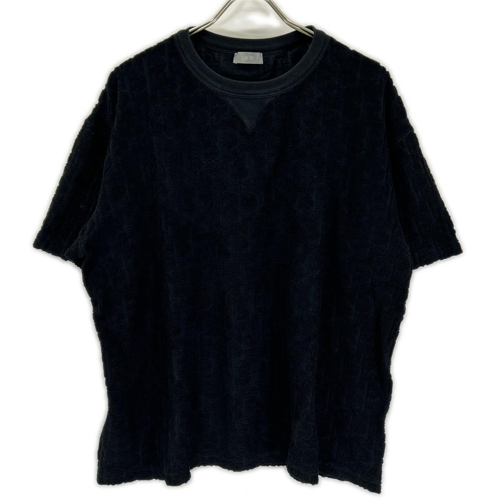 DIOR ディオール 21SS 113J692A0614 ブラック オブリーク パイル Tシャツ トップス