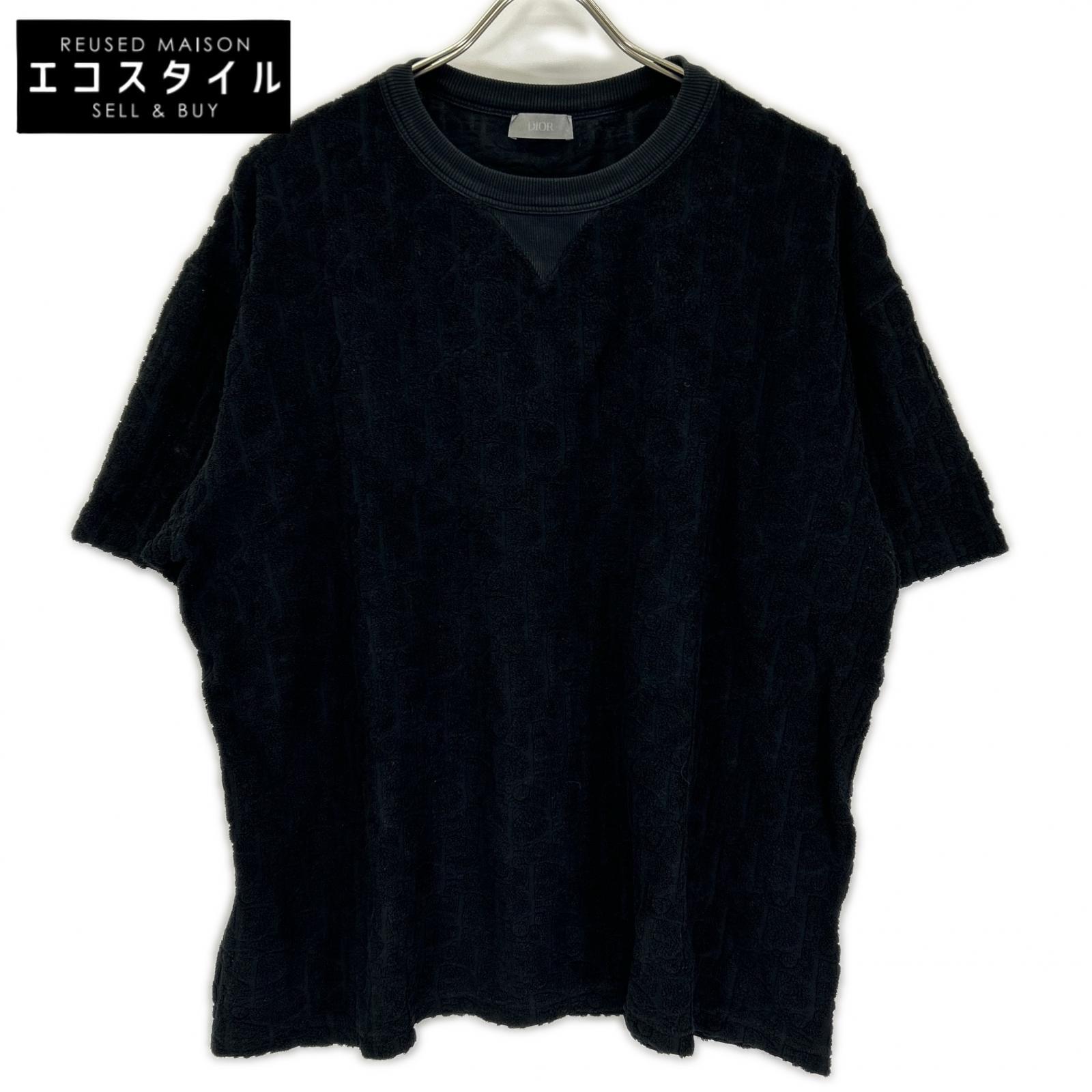 DIOR ディオール 21SS 113J692A0614 ブラック オブリーク パイル Tシャツ トップス