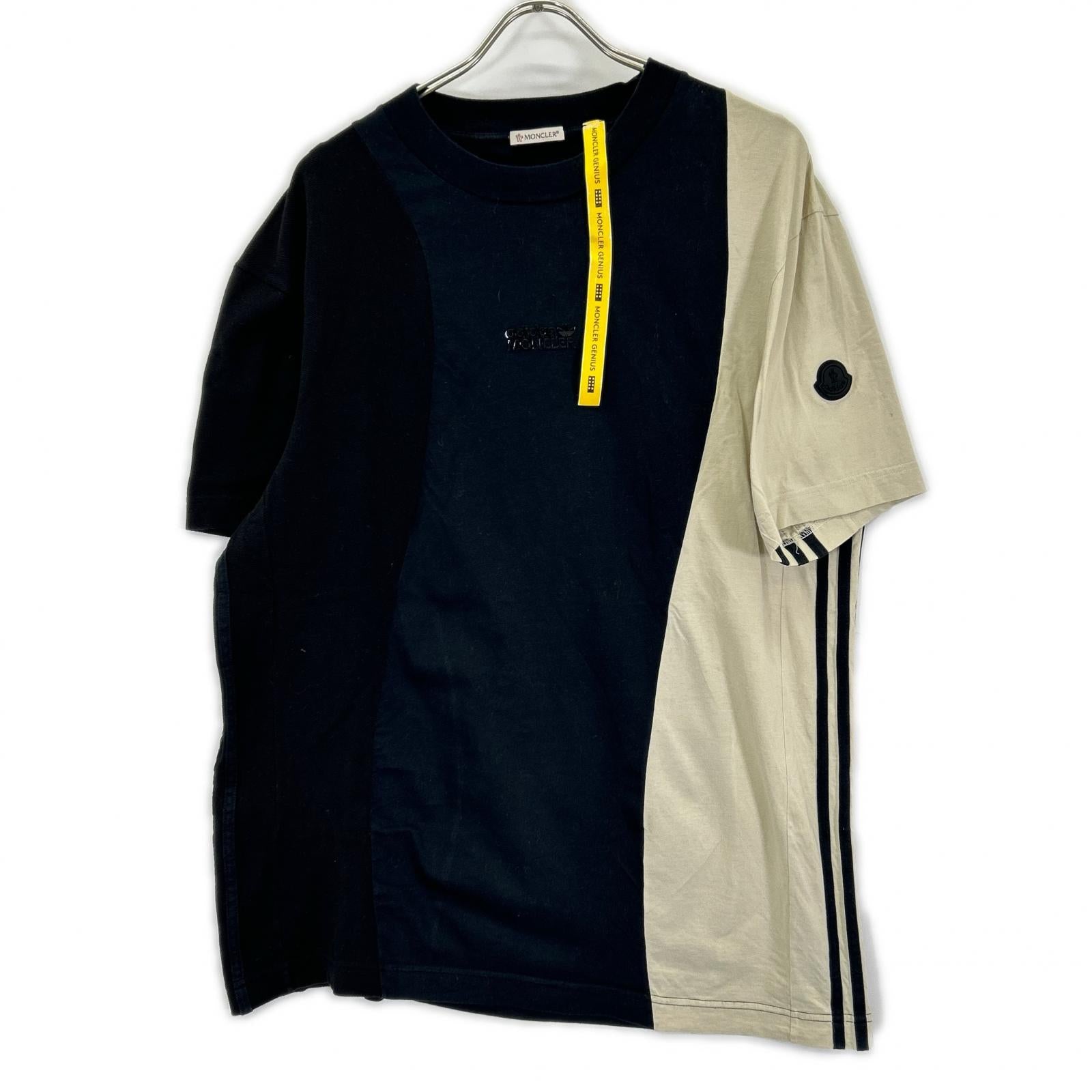 MONCLER モンクレール ジーニアス×アディダス 22年 ブラック 切り替えTシャツ トップス