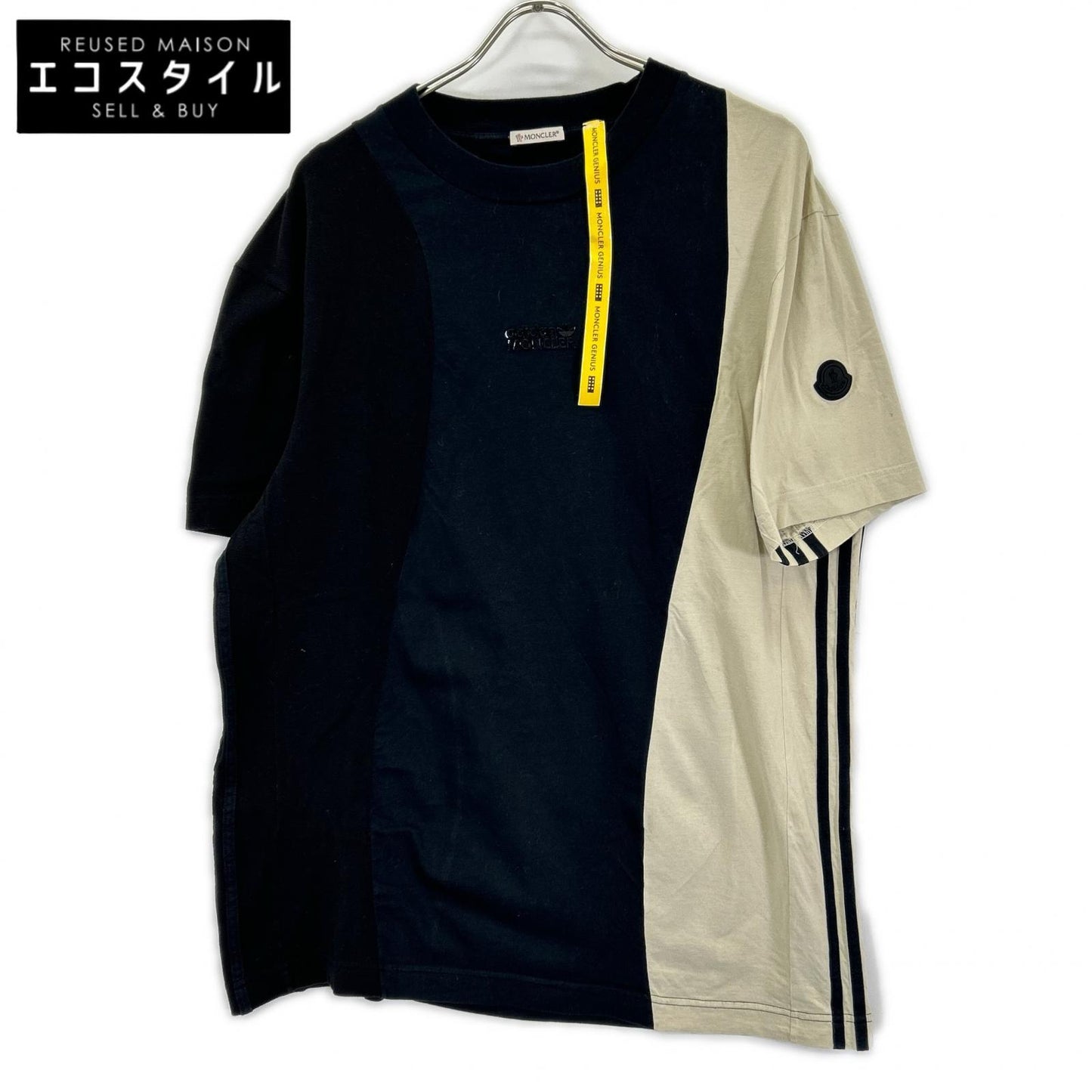 MONCLER モンクレール ジーニアス×アディダス 22年 ブラック 切り替えTシャツ トップス
