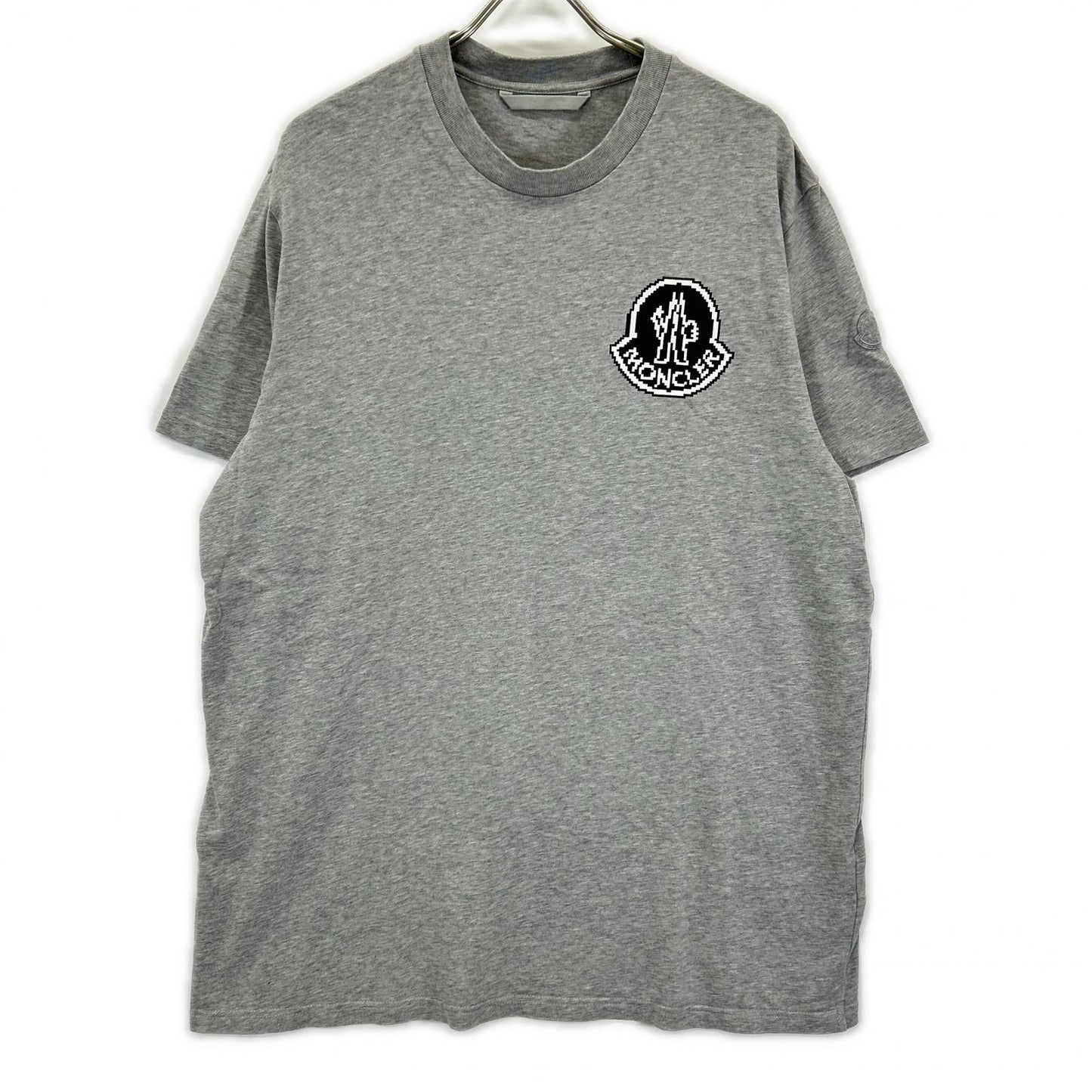 MONCLER モンクレール 23年 グレー ピクセルロゴ Tシャツ トップス