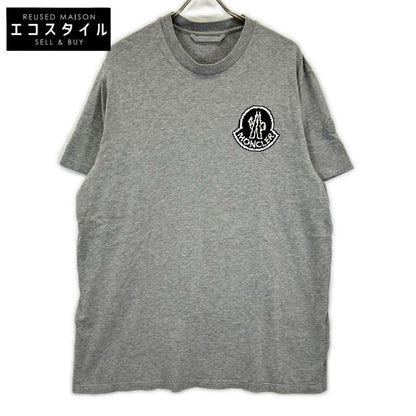 MONCLER モンクレール 23年 グレー ピクセルロゴ Tシャツ トップス