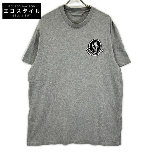 MONCLER モンクレール 23年 グレー ピクセルロゴ Tシャツ トップス