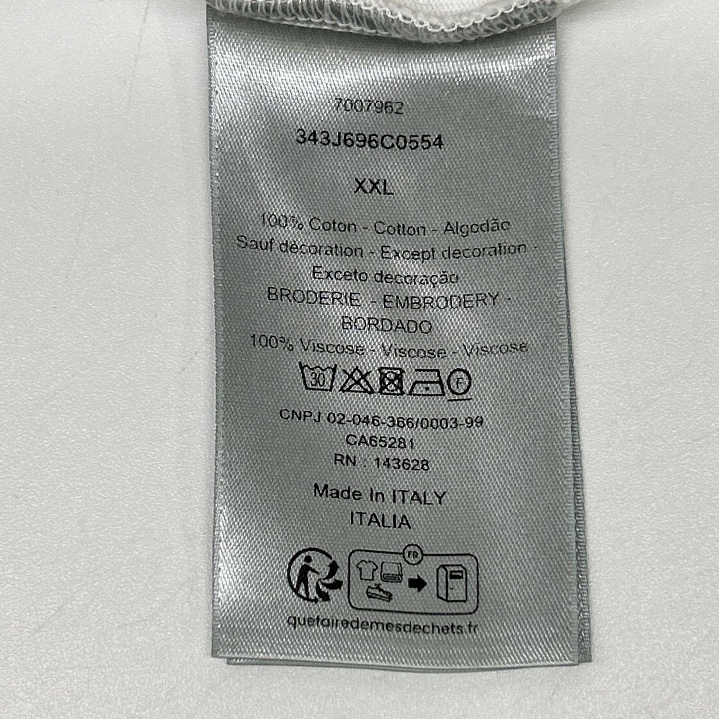 DIOR ディオール 343J696C0554 ホワイト Christian Dior Couture Tシャツ トップス