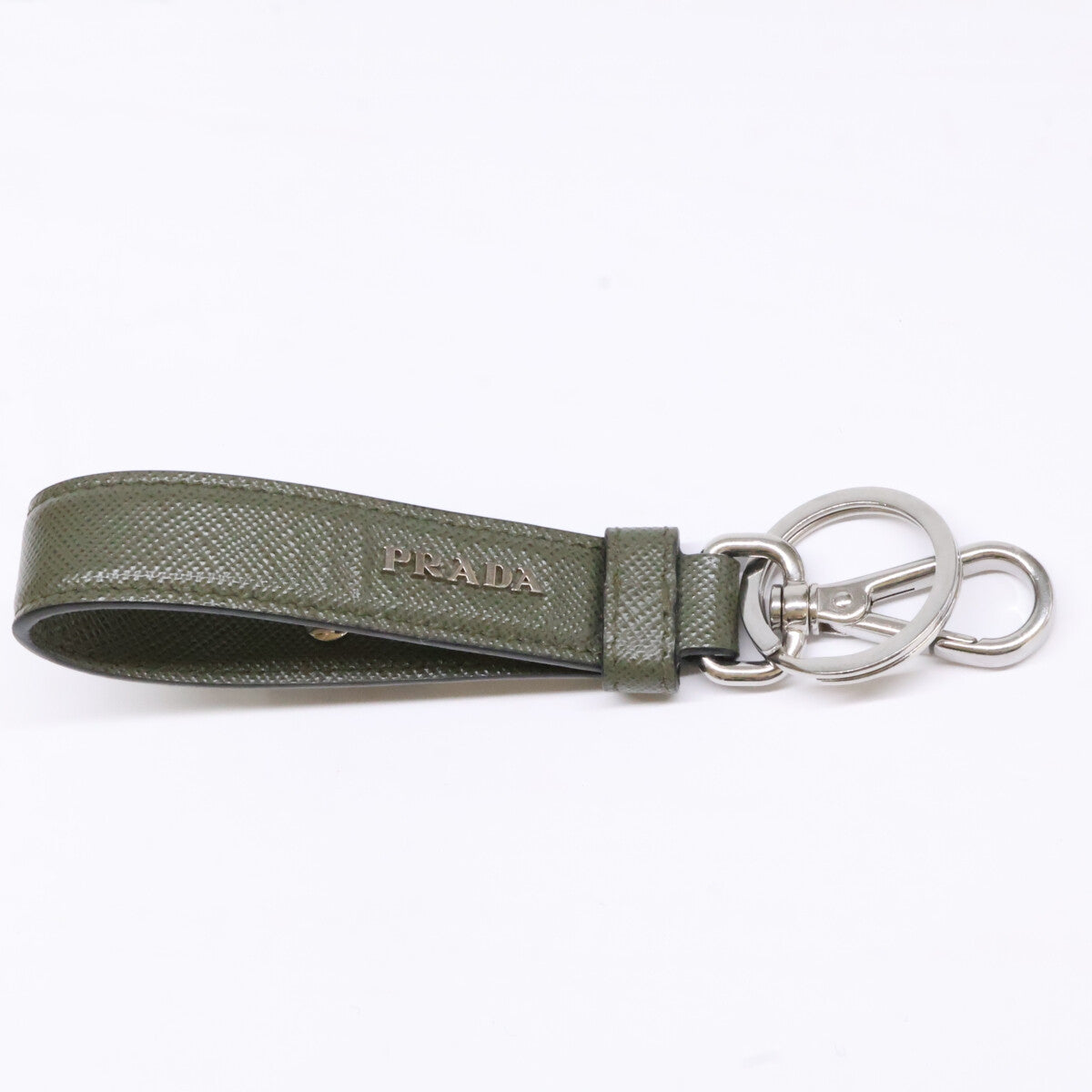 PRADA プラダ 2PP68T トライアングルロゴプレート サフィアーノレザー キーリング/ キーホルダー