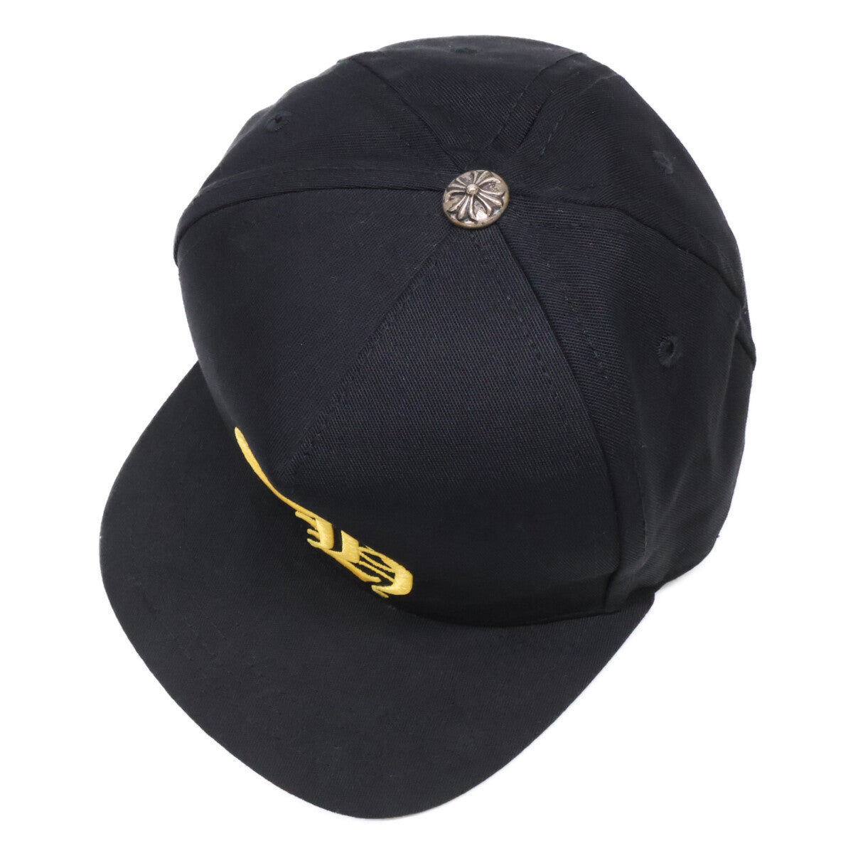 Chrome hearts クロムハーツ ブラック×イエロー 6Panel On Field 925釦 CHベースボールキャップ 帽子