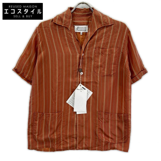 Maison Margiela S50DR0003 S60380 23 Short-Sleeve Open-Collar Shirt Tops