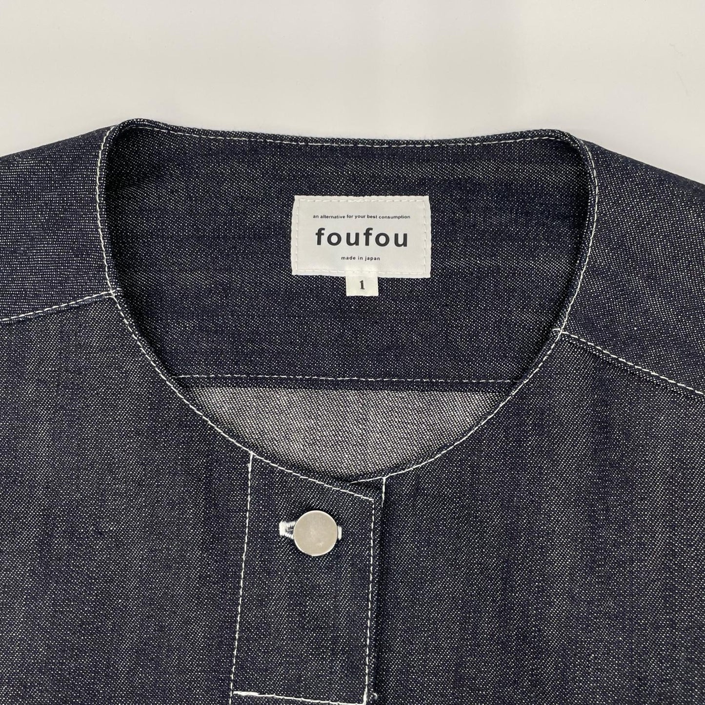 foufou フーフー 23AW FF231JK03 インディゴ no collar denim jacket ジャケット