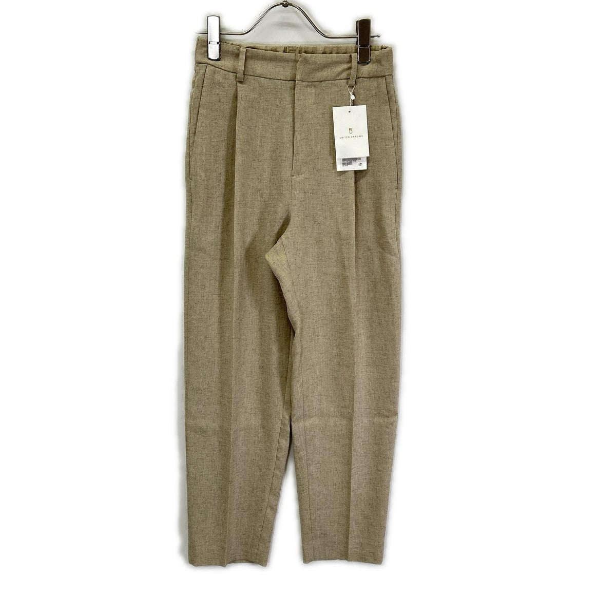 UNITED ARROWS United Arrows beige Spiree IAS pleated tapered pants bottoms