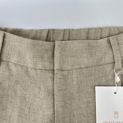 UNITED ARROWS United Arrows beige Spiree IAS pleated tapered pants bottoms