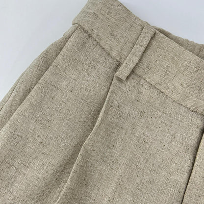 UNITED ARROWS United Arrows beige Spiree IAS pleated tapered pants bottoms