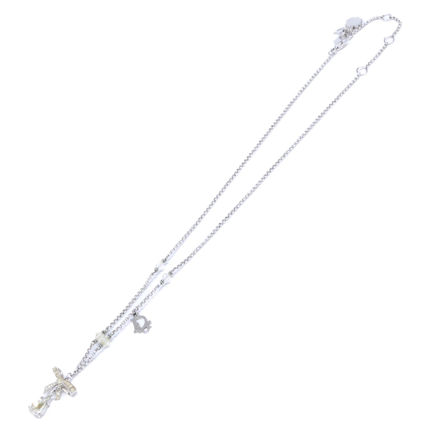 DIOR ディオール リボンモチーフ ティアドロップ ネックレス