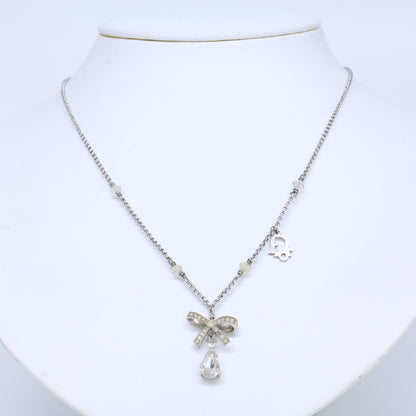 DIOR ディオール リボンモチーフ ティアドロップ ネックレス