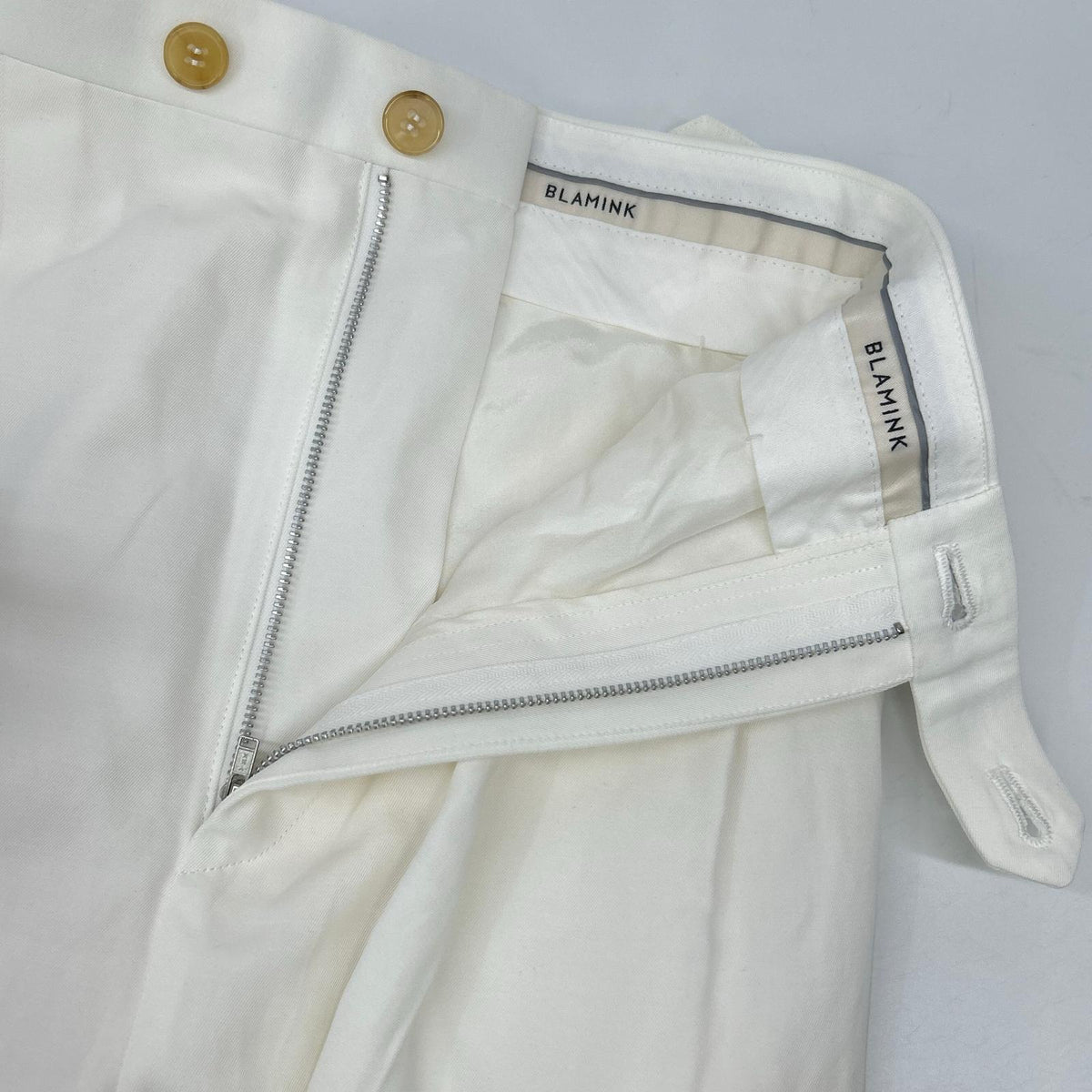 BLAMINK ブラミンク 7914-299-0362 ホワイト RESORT タックテーパードパンツ ボトムス