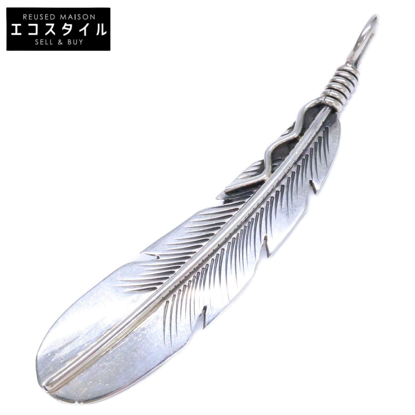 Joe Mace ジョーメイス STERLING刻印 イーグルフェザー ペンダントトップ