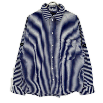 BALENCIAGA バレンシアガ 25年 857814 ブルー ロゴオーバーサイズシャツ トップス