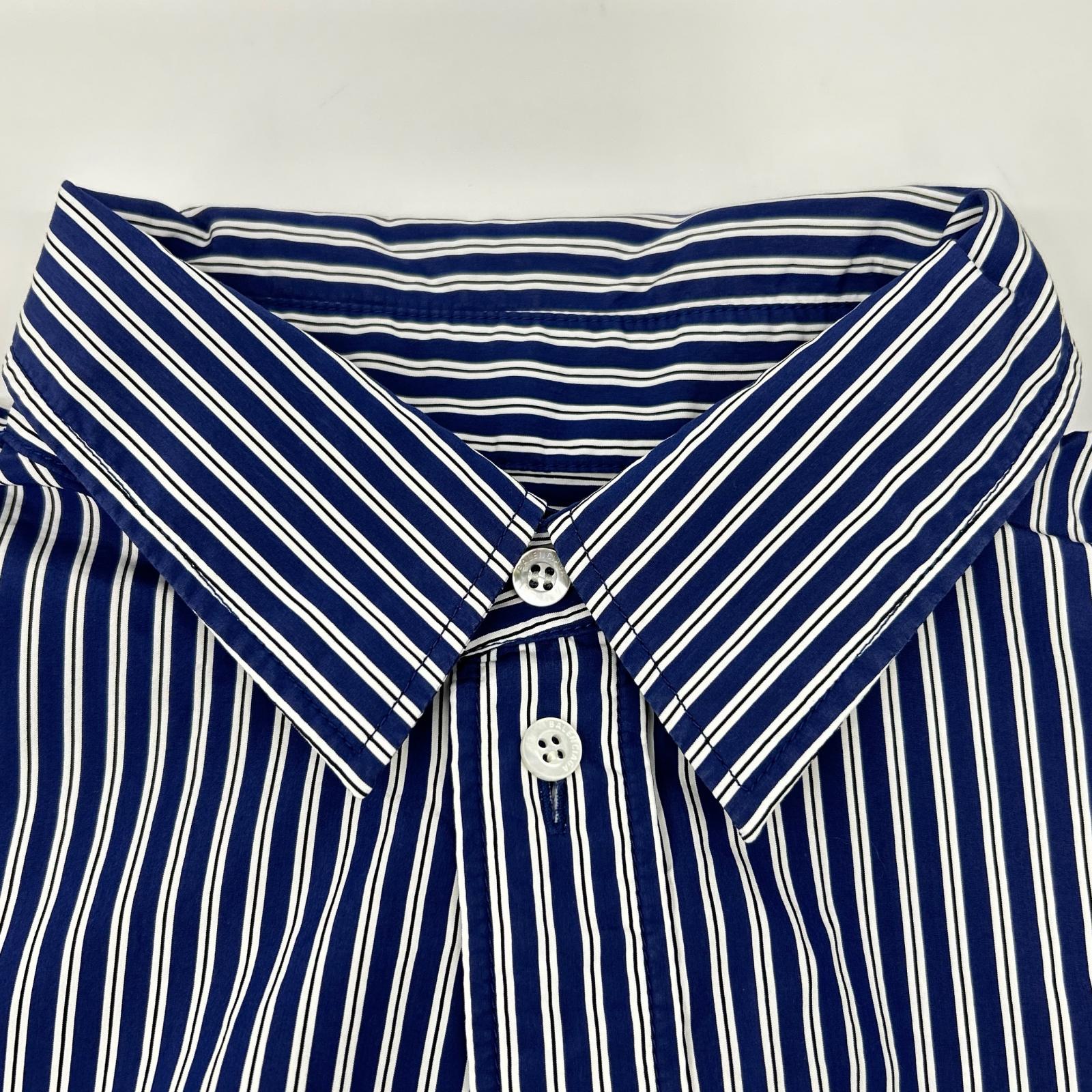 BALENCIAGA バレンシアガ 25年 857814 ブルー ロゴオーバーサイズシャツ トップス