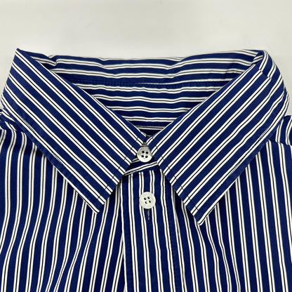 BALENCIAGA バレンシアガ 25年 857814 ブルー ロゴオーバーサイズシャツ トップス
