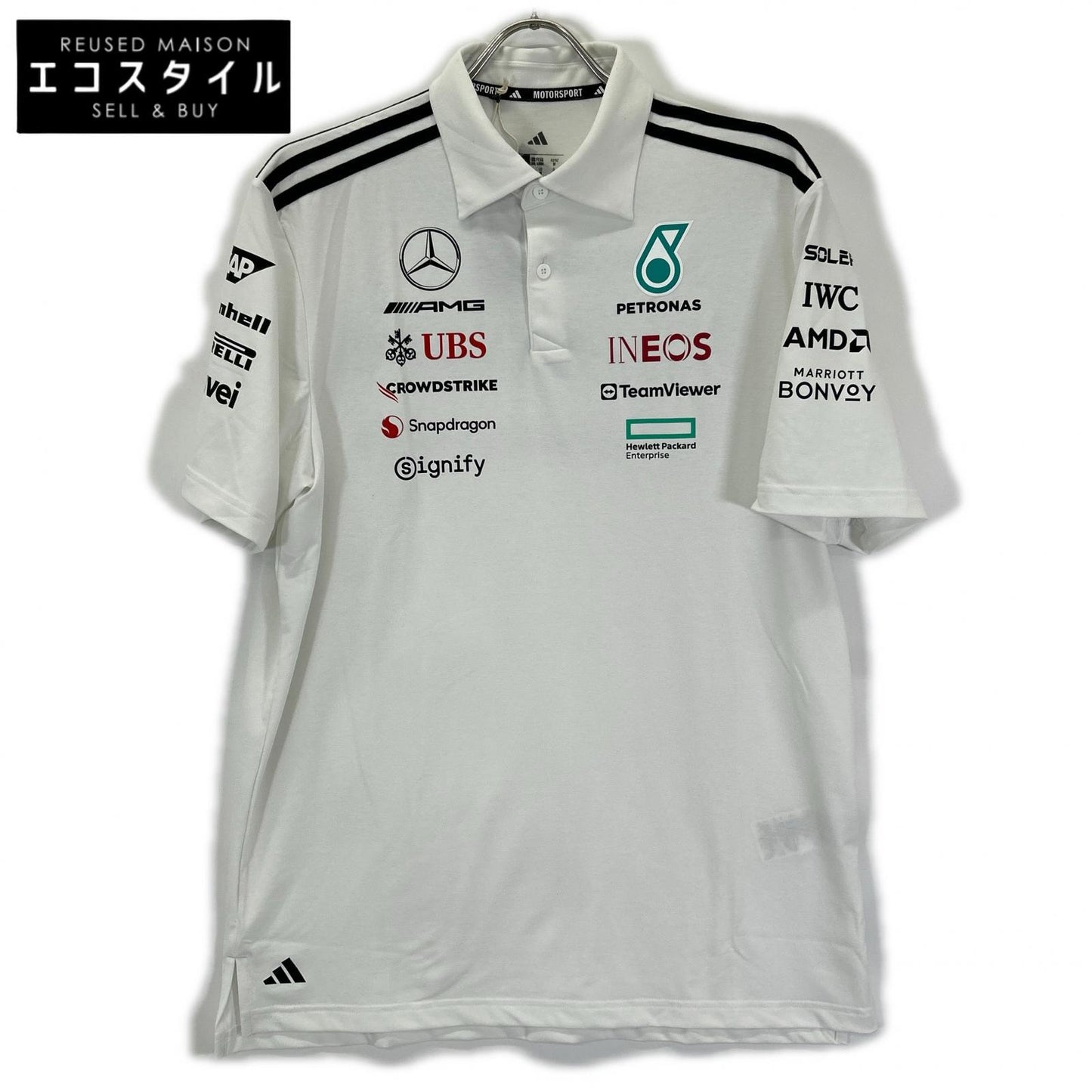 adidas アディダス JW0586 ホワイト Mercedes-AMG PETRONAS F1チーム ポロシャツ トップス