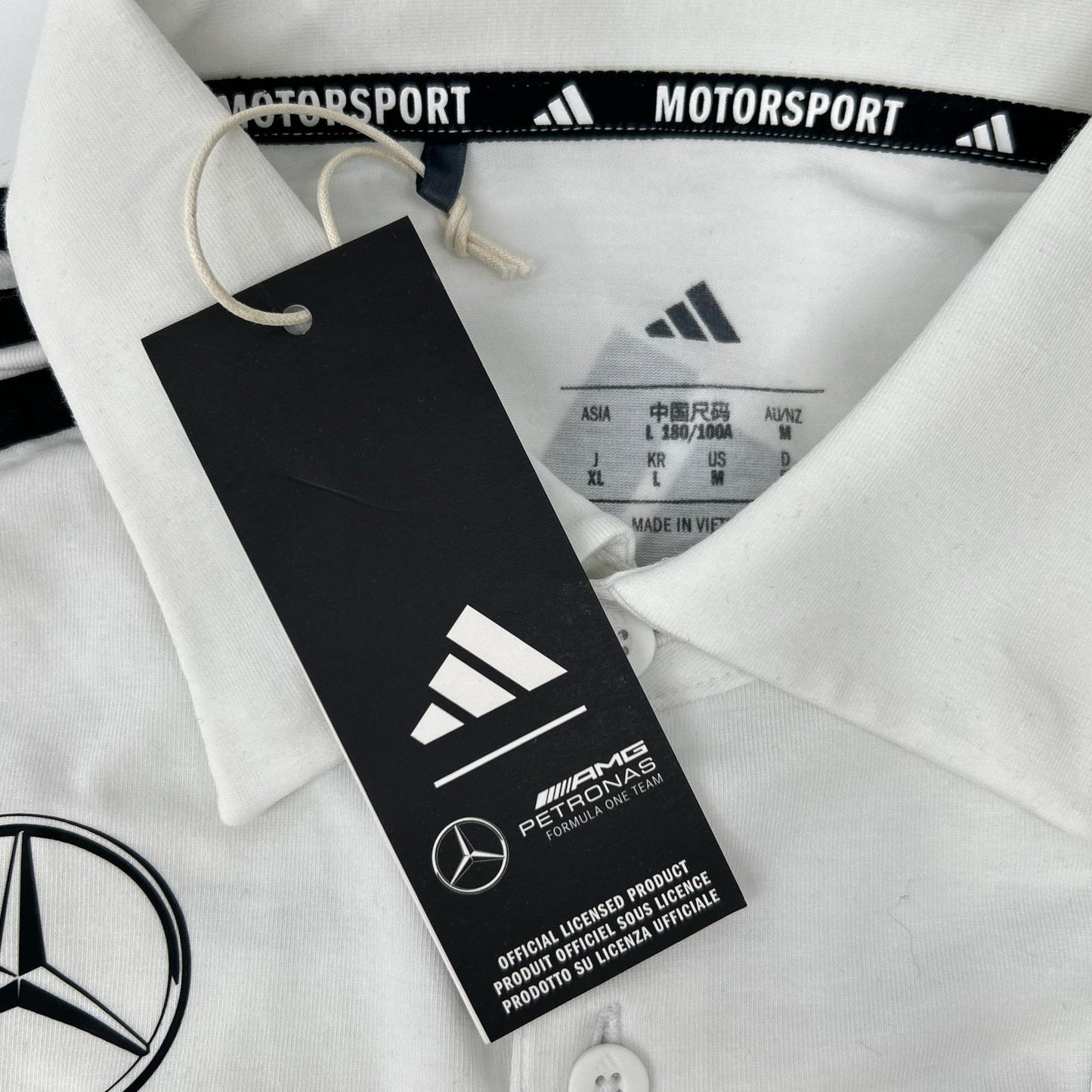 adidas アディダス JW0586 ホワイト Mercedes-AMG PETRONAS F1チーム ポロシャツ トップス