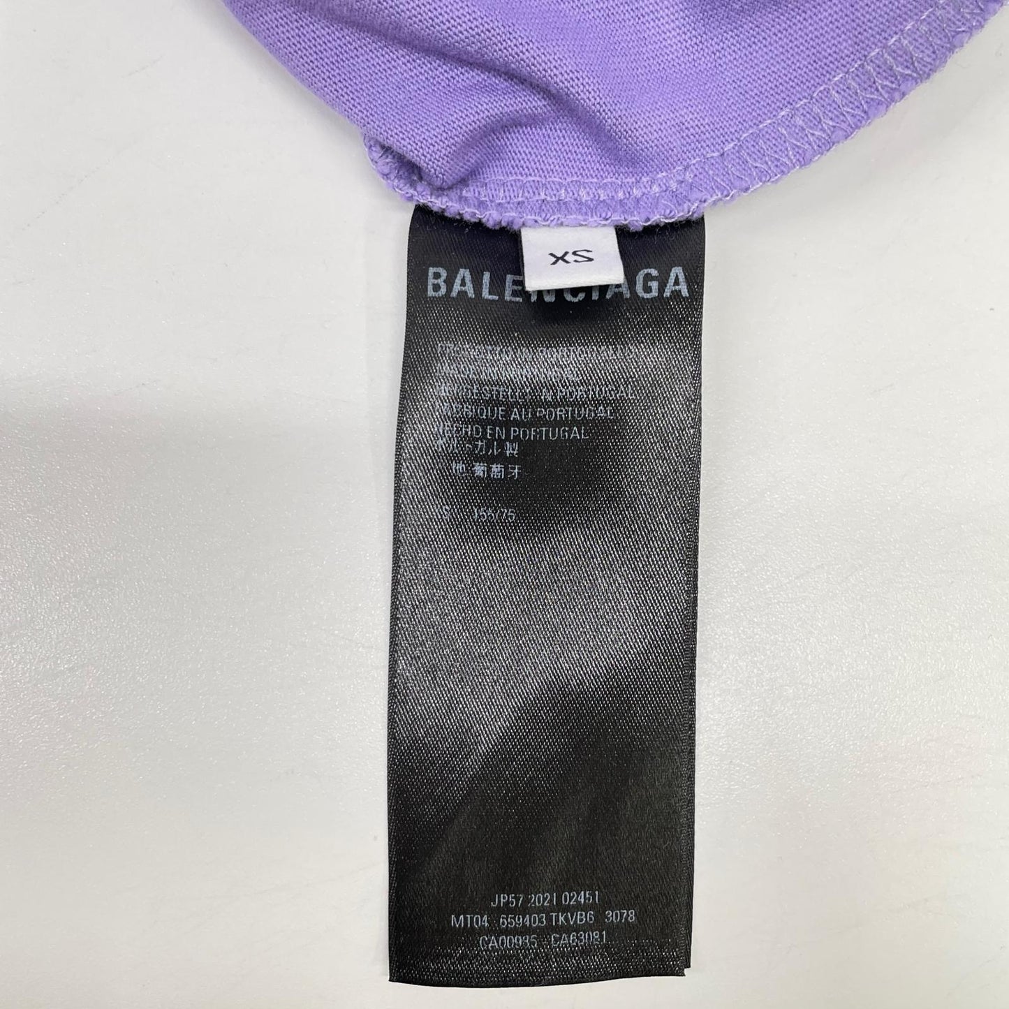 BALENCIAGA バレンシアガ 21年 659403 パープル DESTROYED HOODIE パーカー トップス