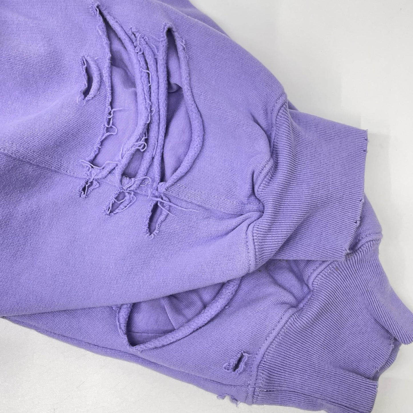 BALENCIAGA バレンシアガ 21年 659403 パープル DESTROYED HOODIE パーカー トップス